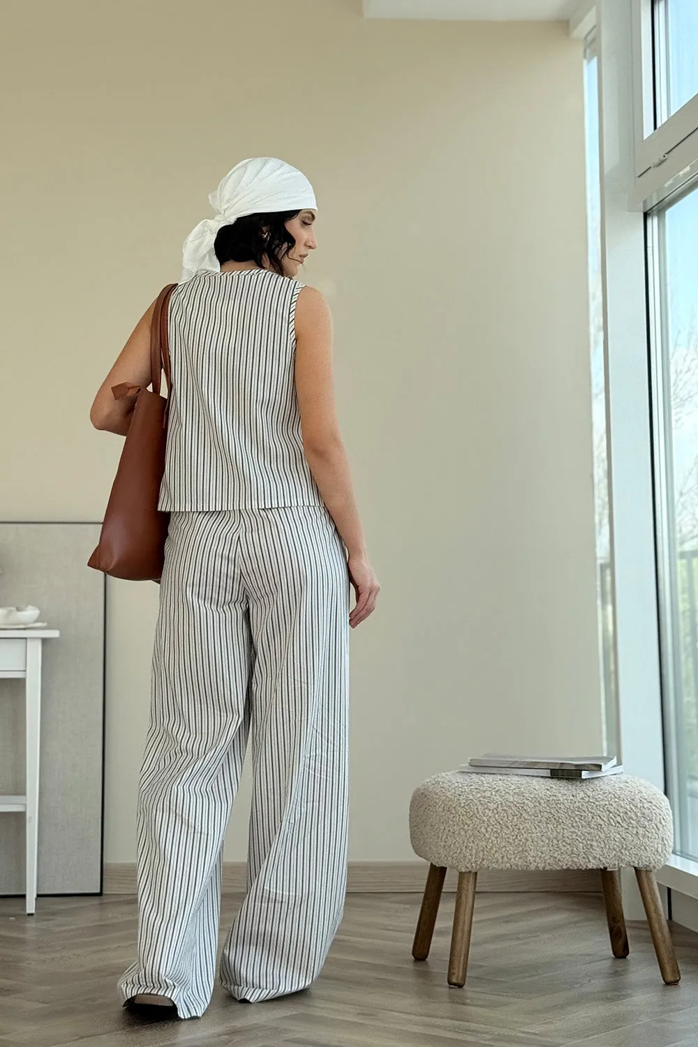 Beige cotton suit