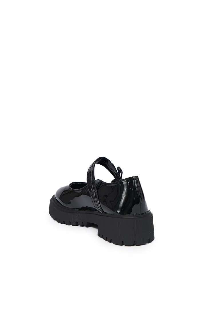 Black Chunky Loafers with Strap