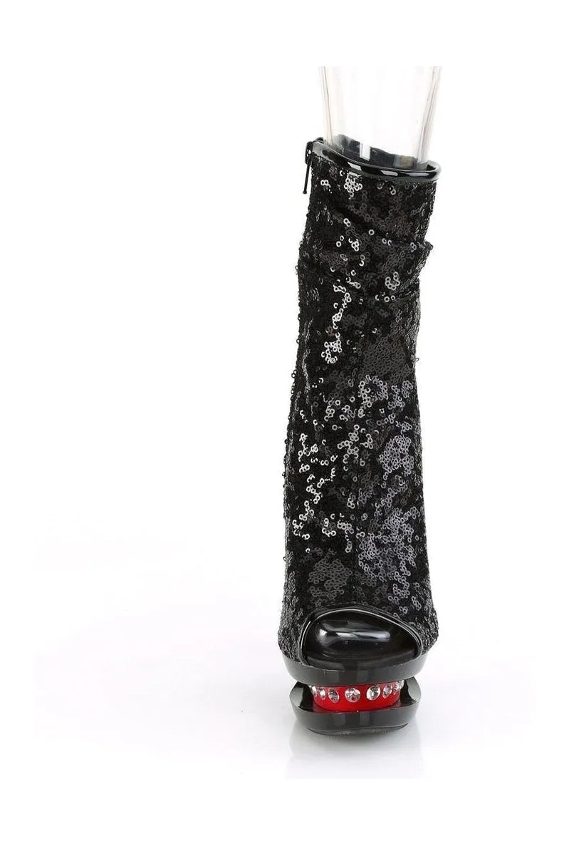 BLONDIE-R-1008 Exotic Boot | Black Sequins