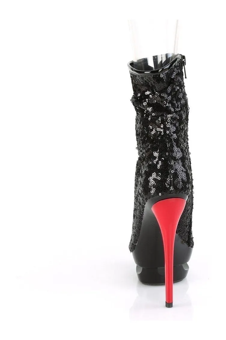 BLONDIE-R-1008 Exotic Boot | Black Sequins