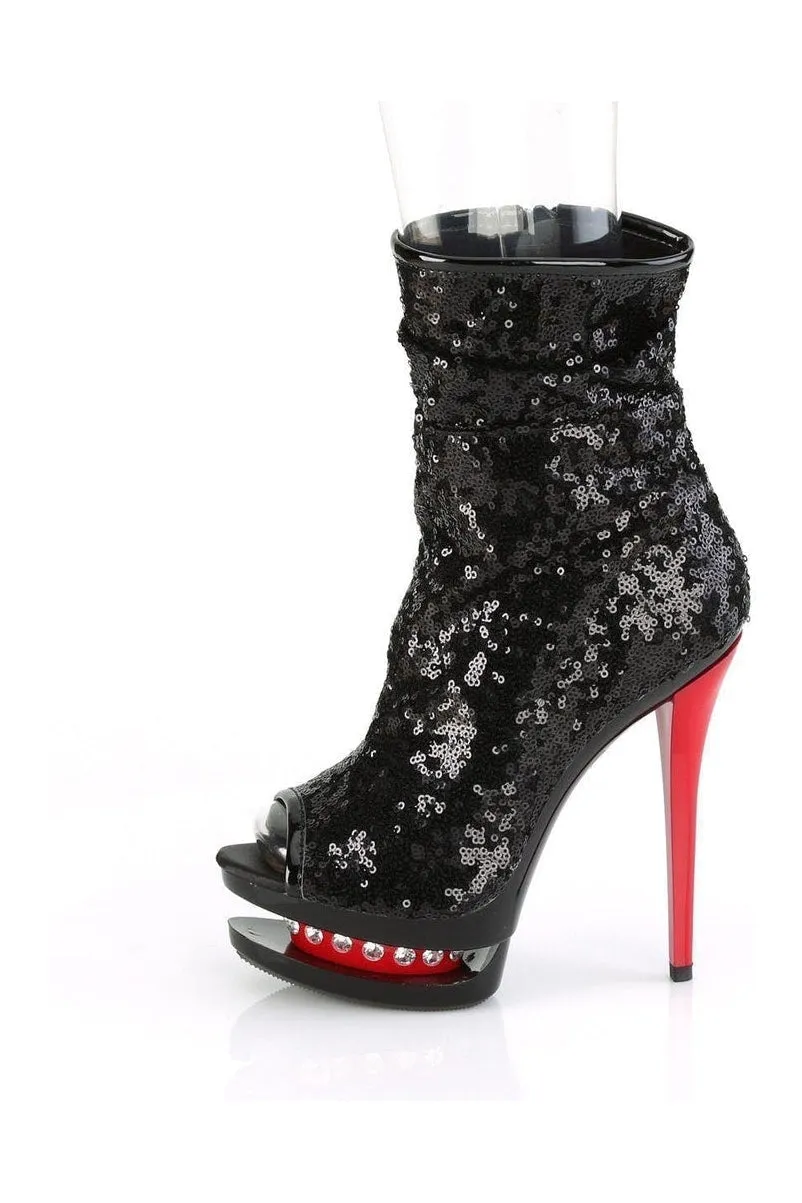 BLONDIE-R-1008 Exotic Boot | Black Sequins
