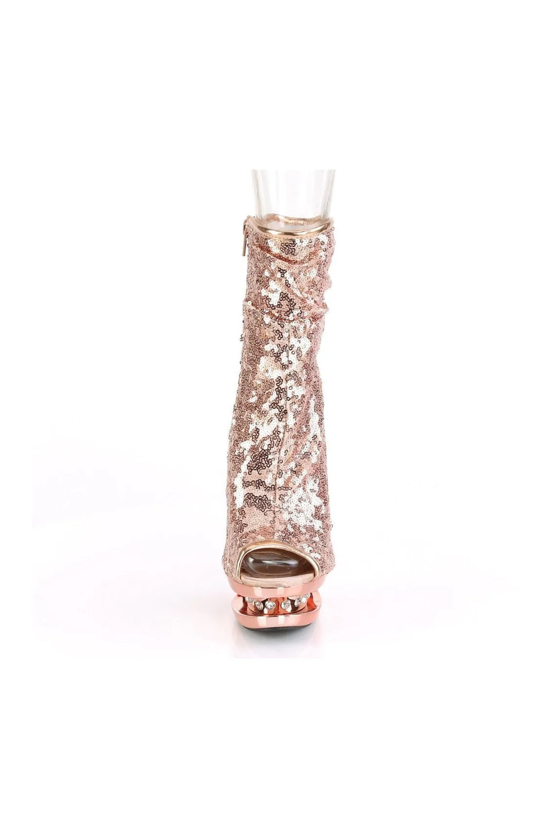BLONDIE-R-1008 Exotic Boot | Gold Sequins