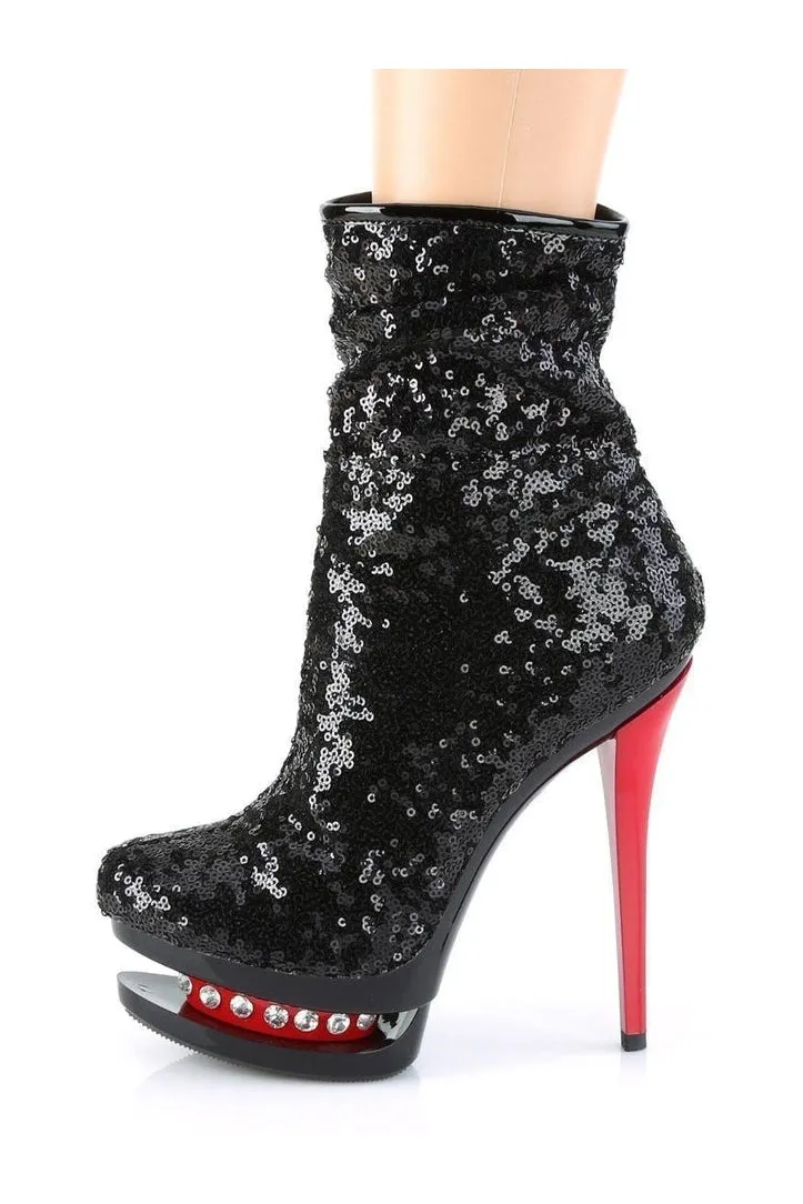 BLONDIE-R-1009 Exotic Boot | Black Sequins