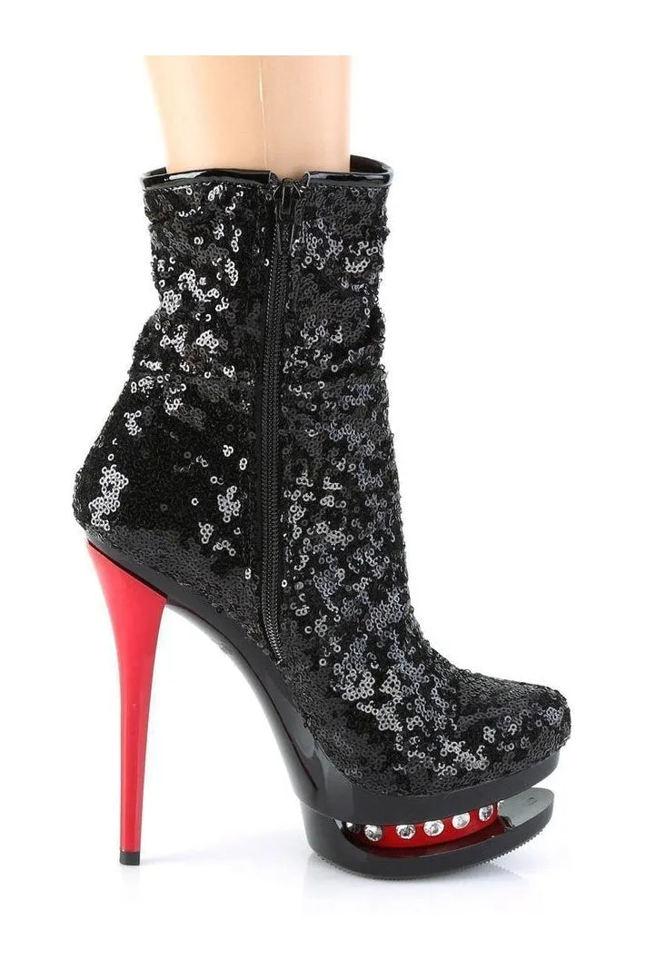 BLONDIE-R-1009 Exotic Boot | Black Sequins