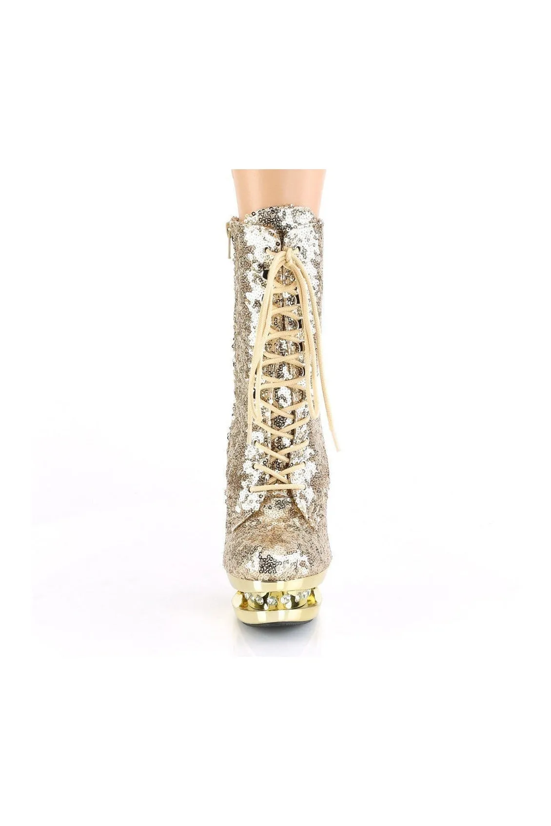 BLONDIE-R-1020 Exotic Boot | Gold Sequins