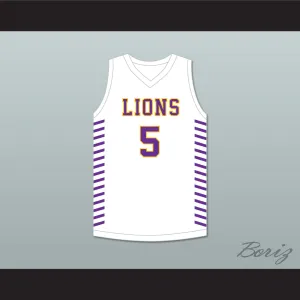 Bryce McGowens 5 Legacy Early College Lions White Basketball Jersey 2