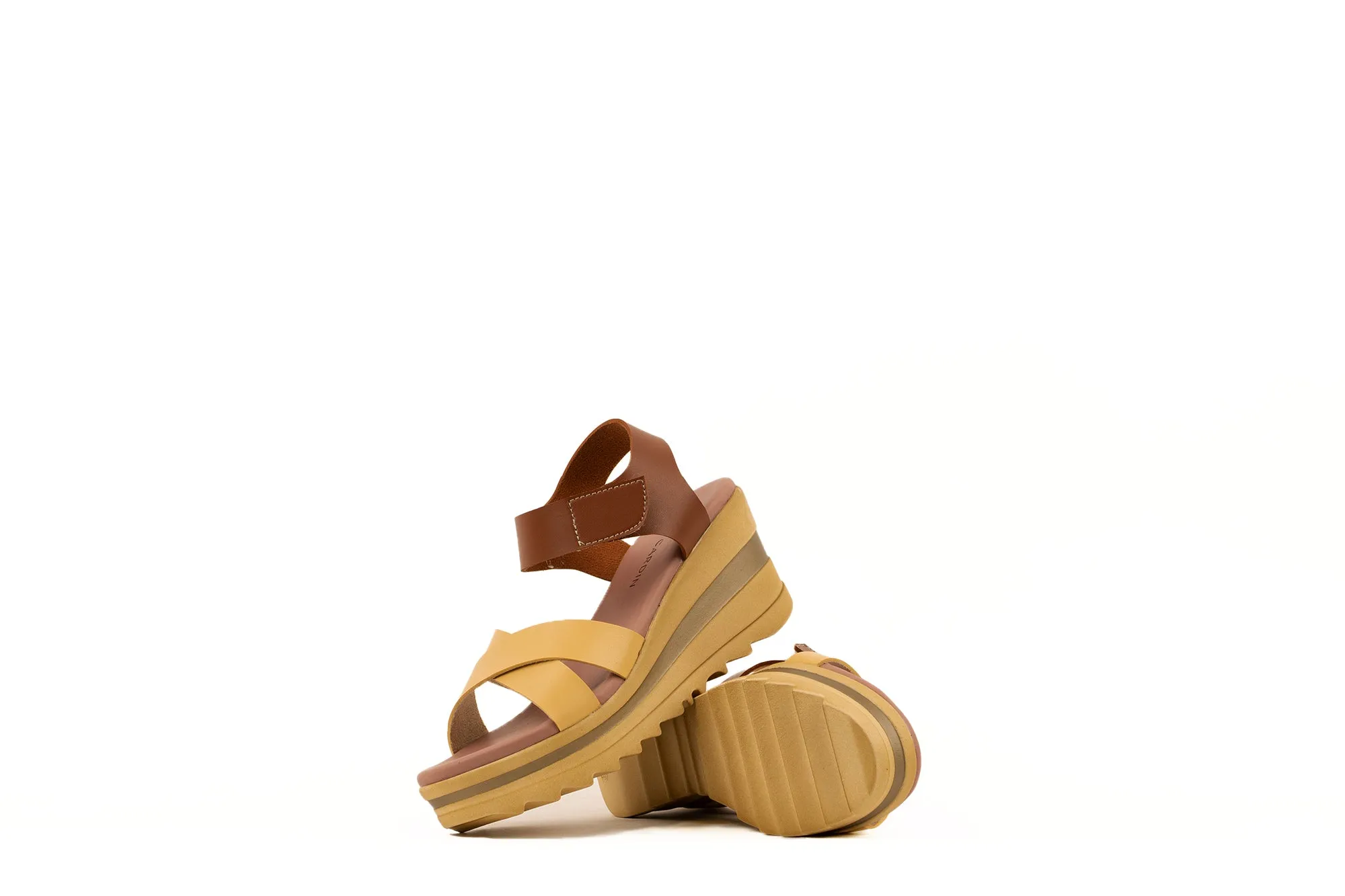 CANELA WEDGES SANDALS | TAN / YELLOW | WOMEN