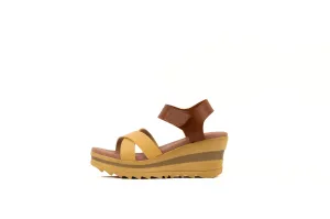 CANELA WEDGES SANDALS | TAN / YELLOW | WOMEN