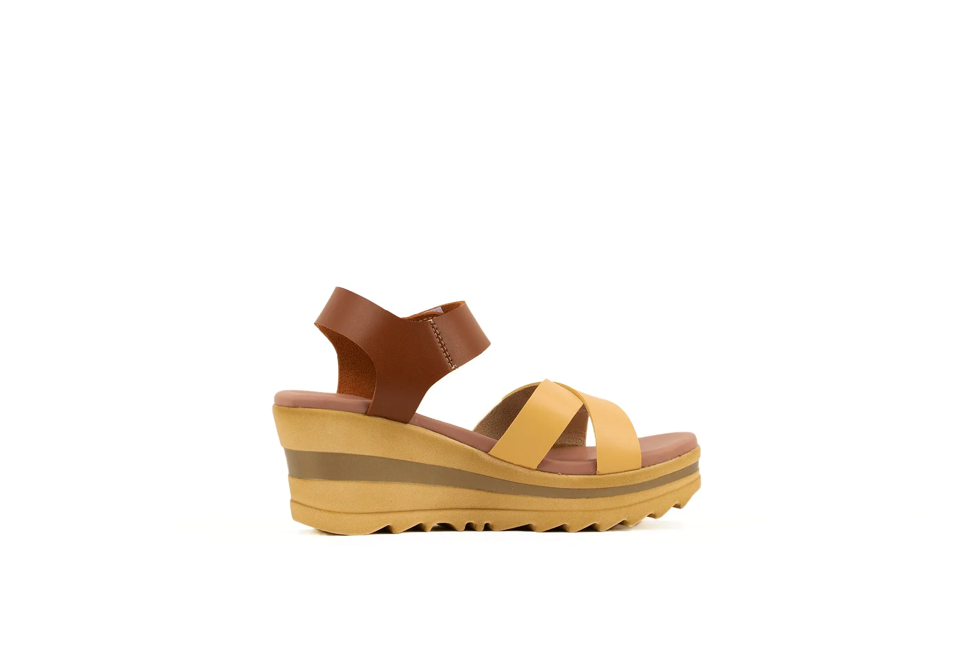 CANELA WEDGES SANDALS | TAN / YELLOW | WOMEN