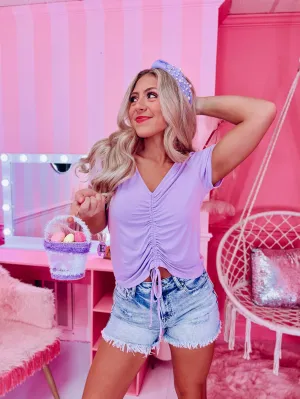 Carli Ruched Crop Top - Lavender