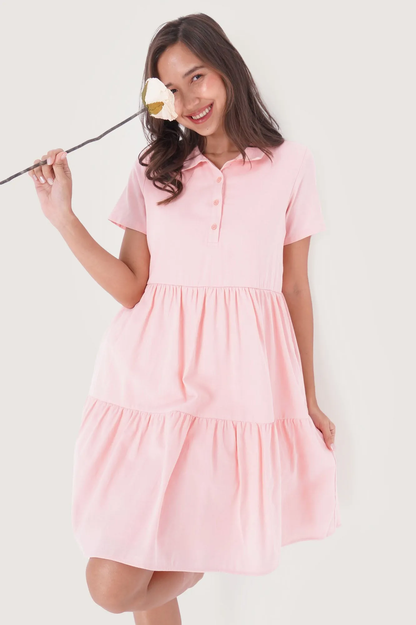 Collared Tiered Dress