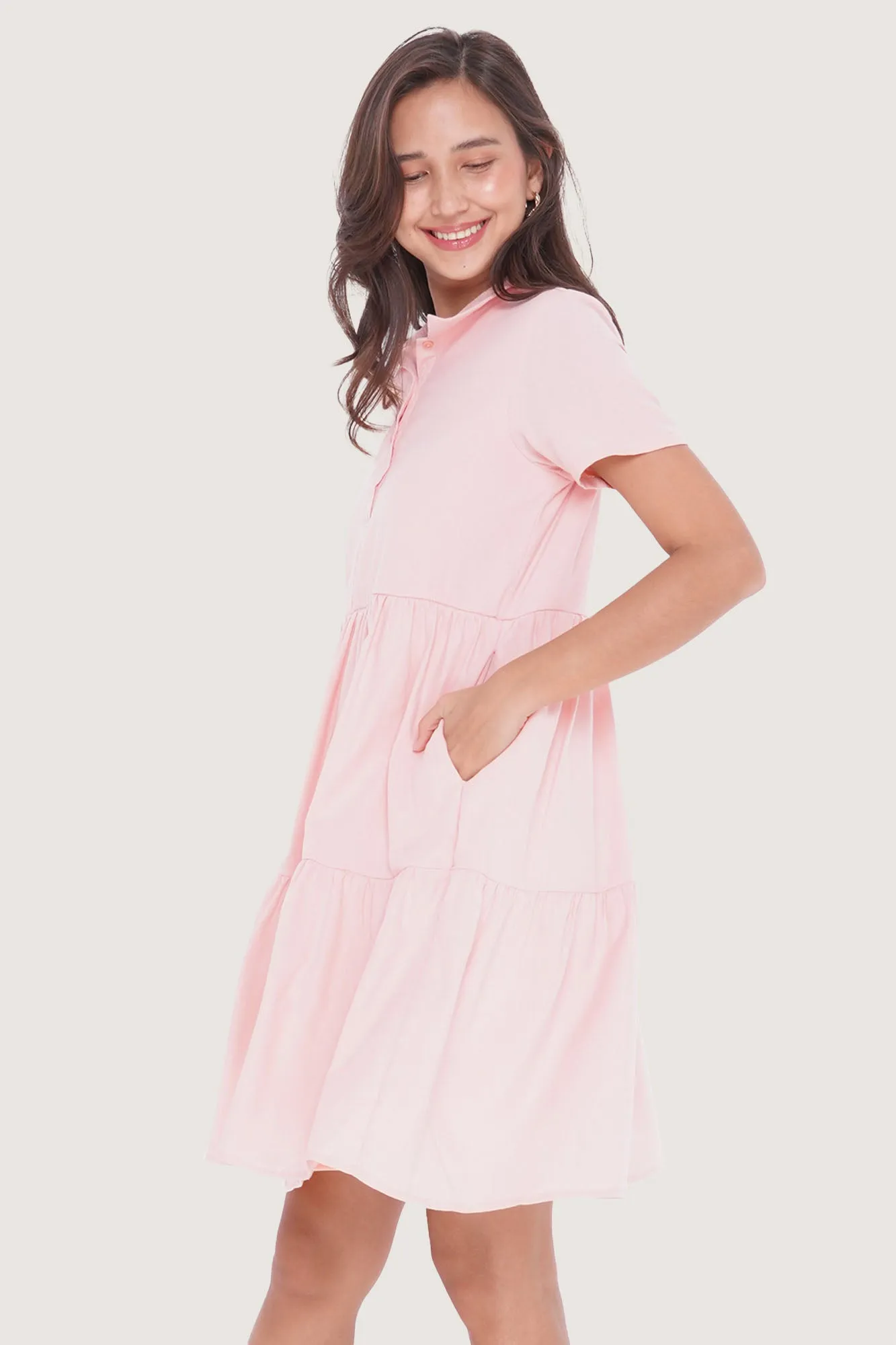 Collared Tiered Dress