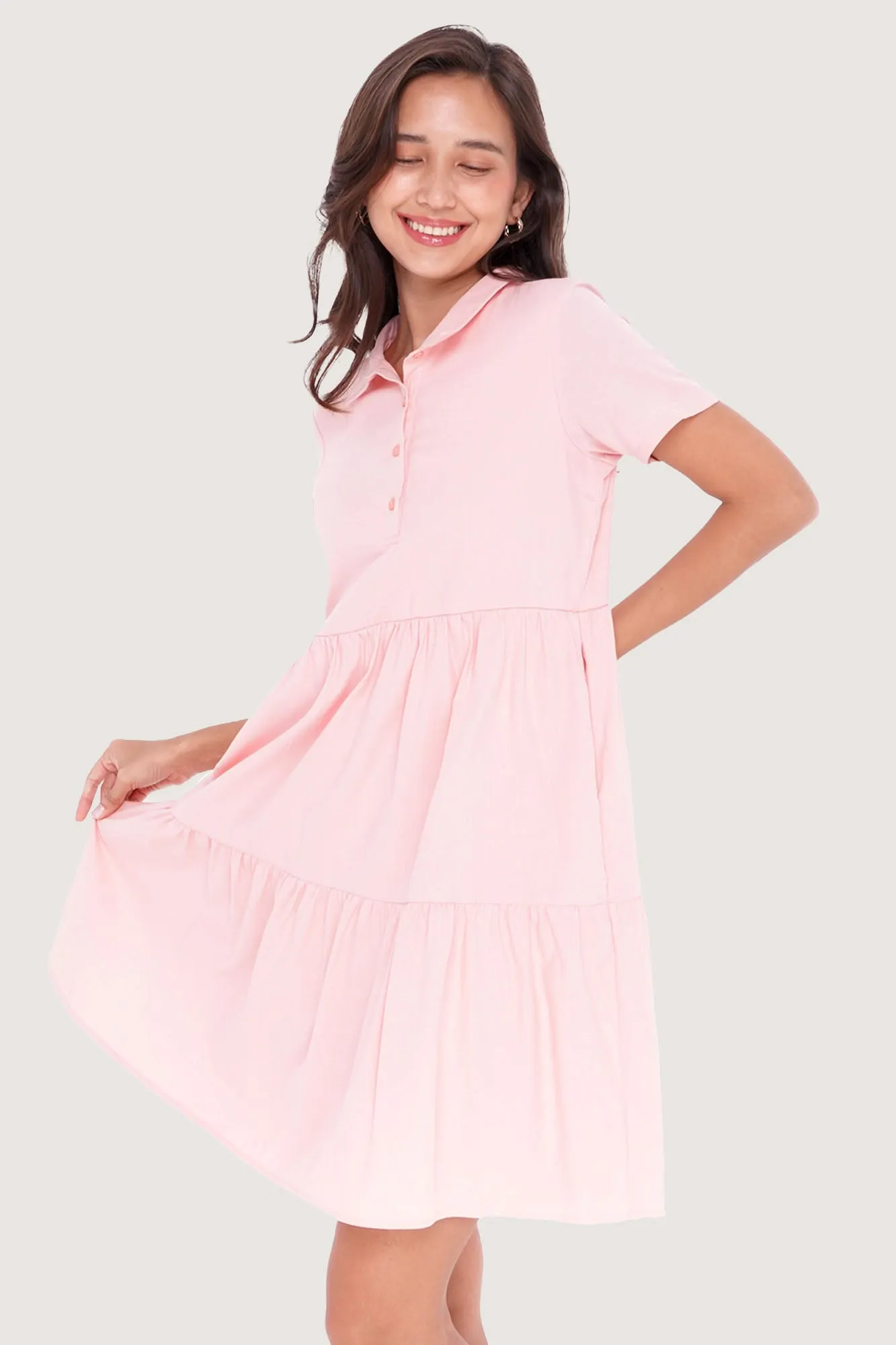 Collared Tiered Dress