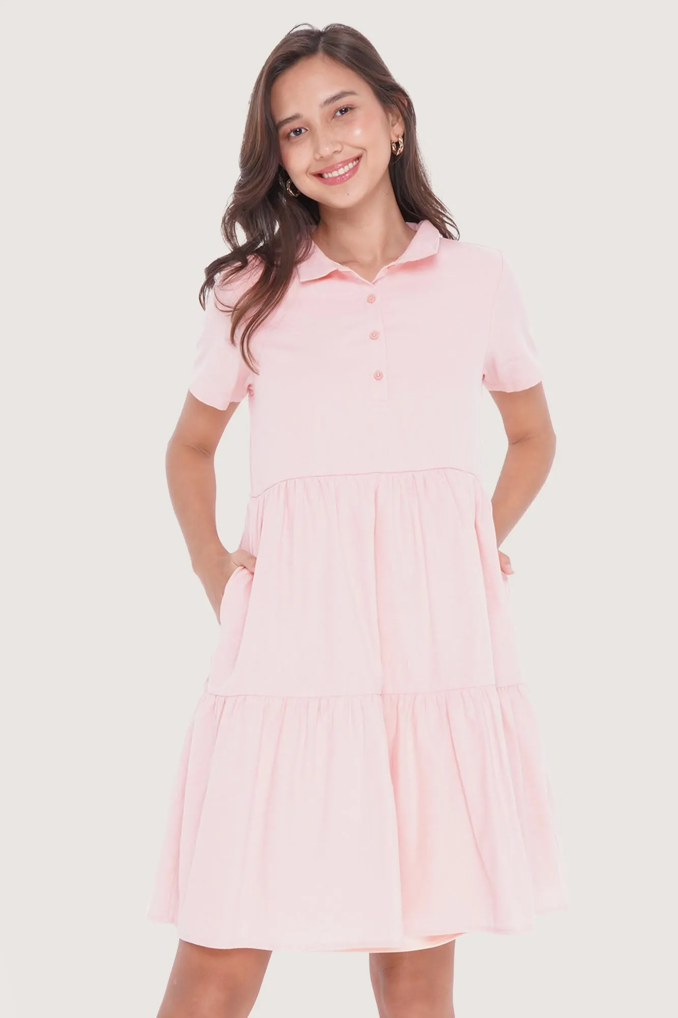 Collared Tiered Dress