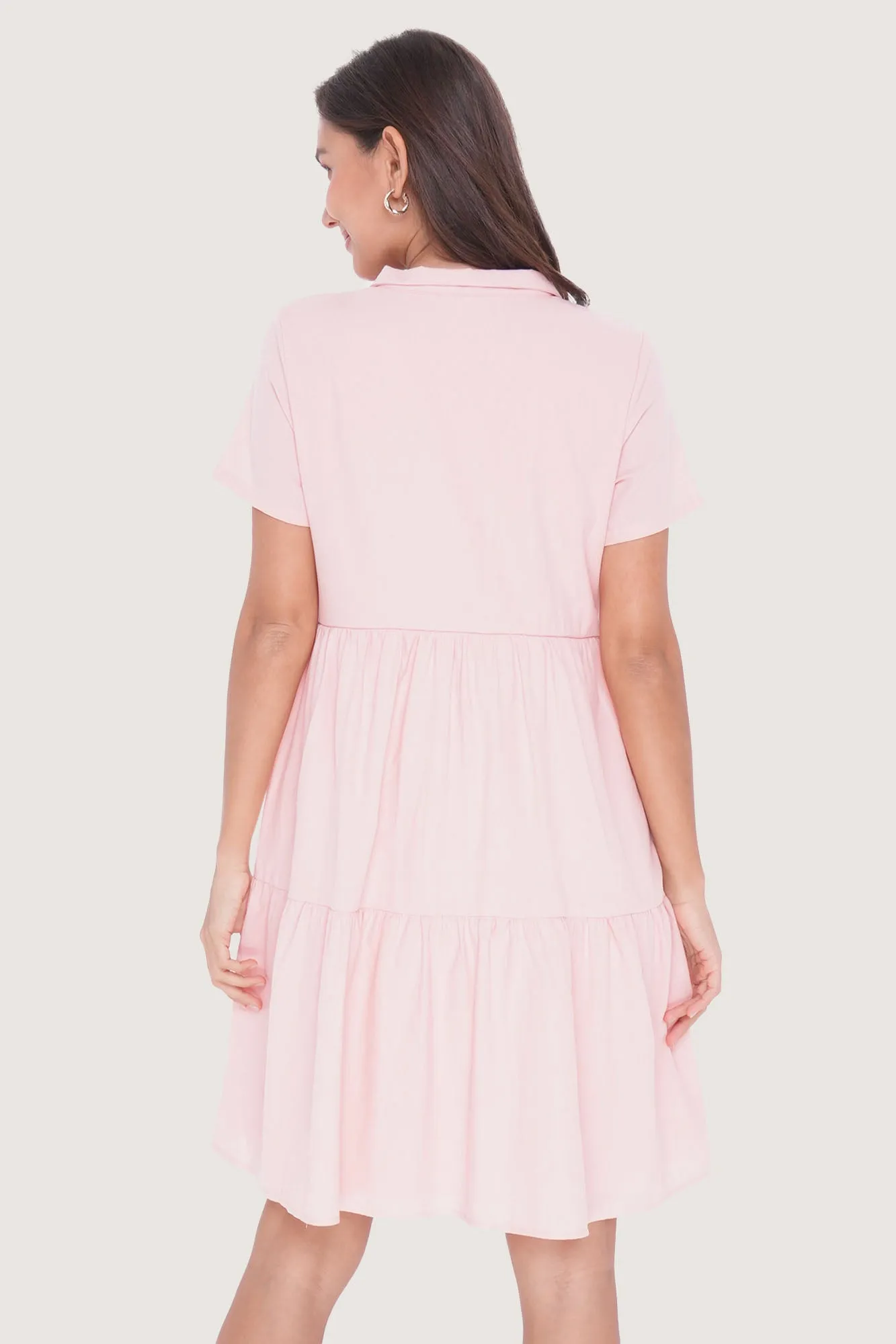 Collared Tiered Dress