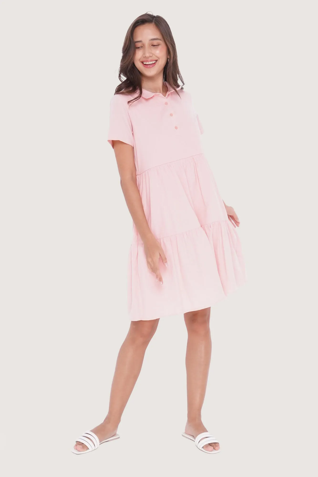 Collared Tiered Dress