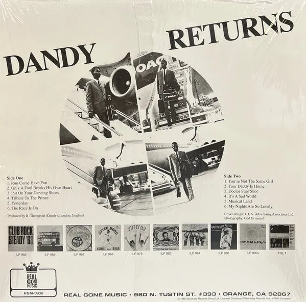 Dandy –  Dandy Returns [Limited Orange Vinyl Edition First-Ever Repress 1968 Jamaica] - New LP