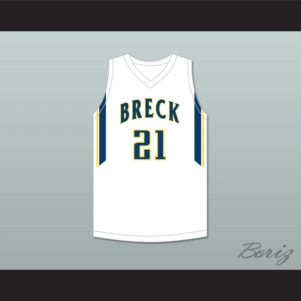 David Roddy 21 Breck School Mustangs White Basketball Jersey 1