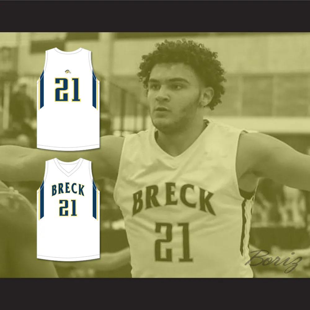 David Roddy 21 Breck School Mustangs White Basketball Jersey 1