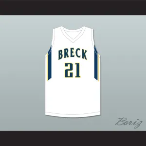 David Roddy 21 Breck School Mustangs White Basketball Jersey 1