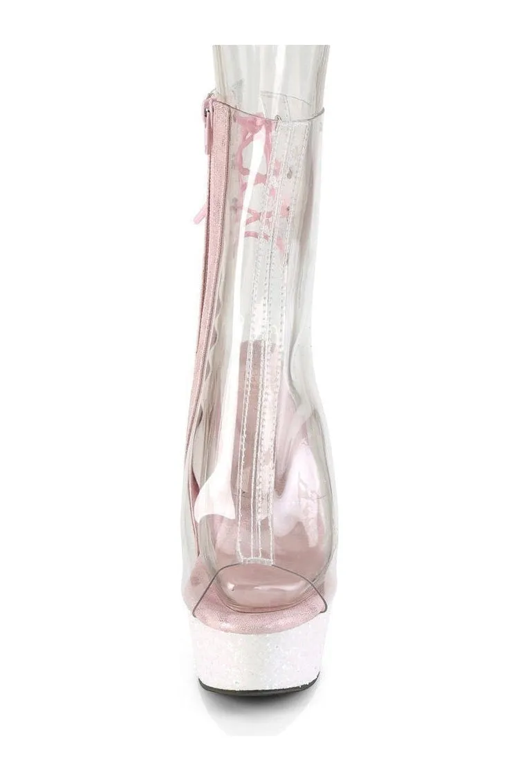 DELIGHT-1018C Exotic Boot | Clear Vinyl