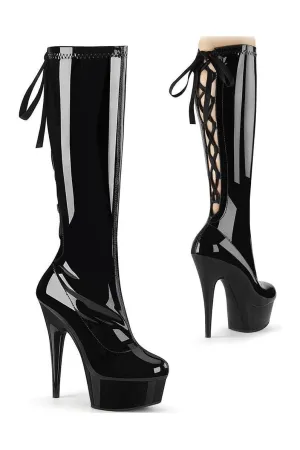 DELIGHT-2029 Exotic Platform Boot | Black Patent