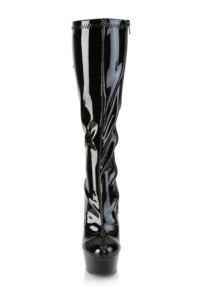 DELIGHT-2029 Exotic Platform Boot | Black Patent
