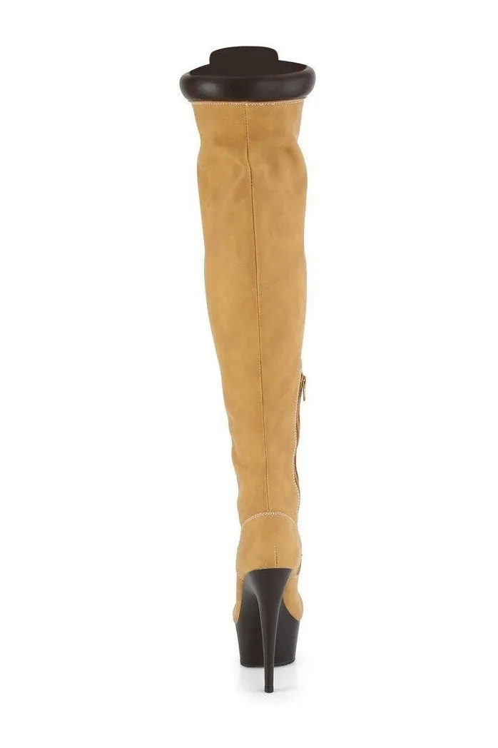 DELIGHT-3000TL Exotic Boot | Tan Faux Leather