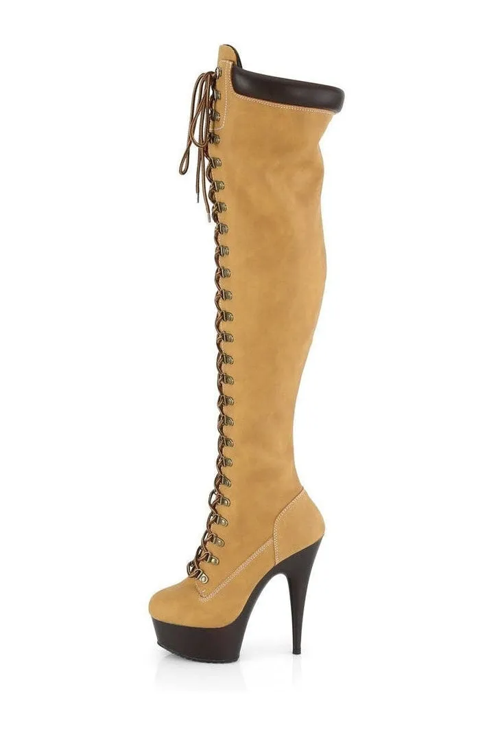 DELIGHT-3000TL Exotic Boot | Tan Faux Leather