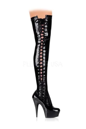DELIGHT-3050 Platform Boot  | Black Patent
