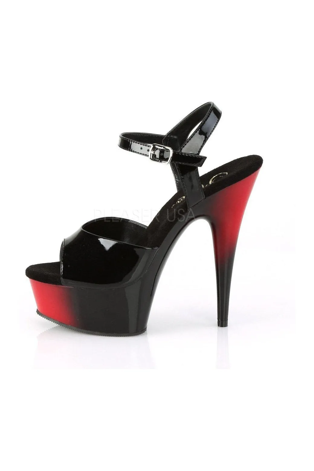 DELIGHT-609BR Platform Sandal  | Black Patent