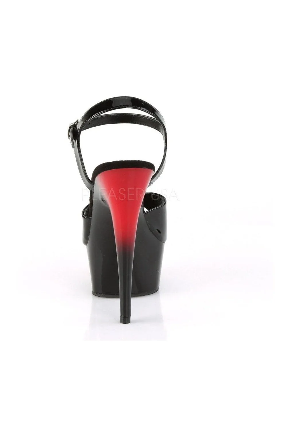 DELIGHT-609BR Platform Sandal  | Black Patent