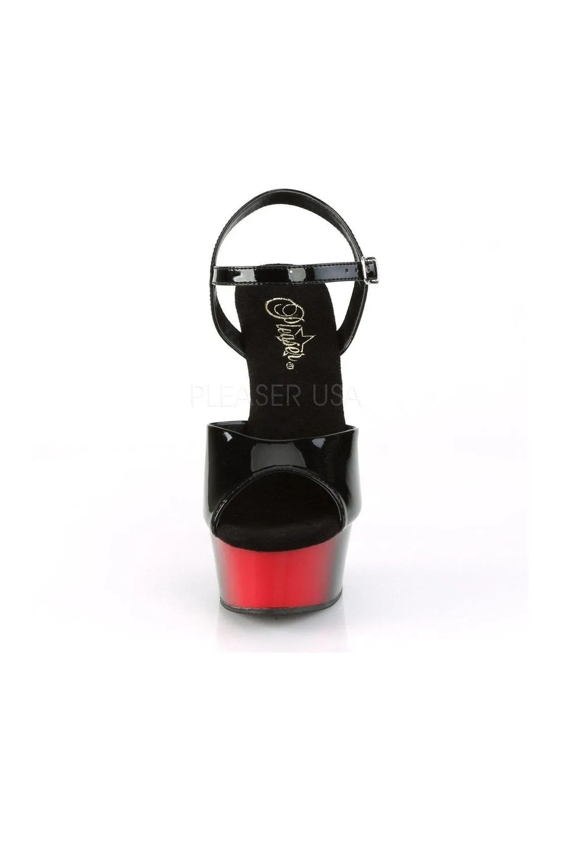 DELIGHT-609BR Platform Sandal  | Black Patent