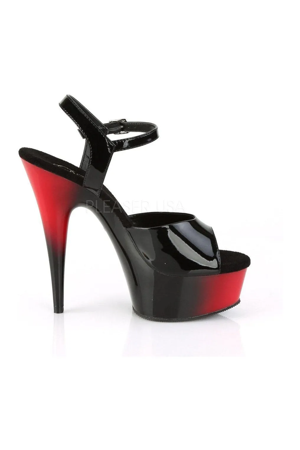 DELIGHT-609BR Platform Sandal  | Black Patent