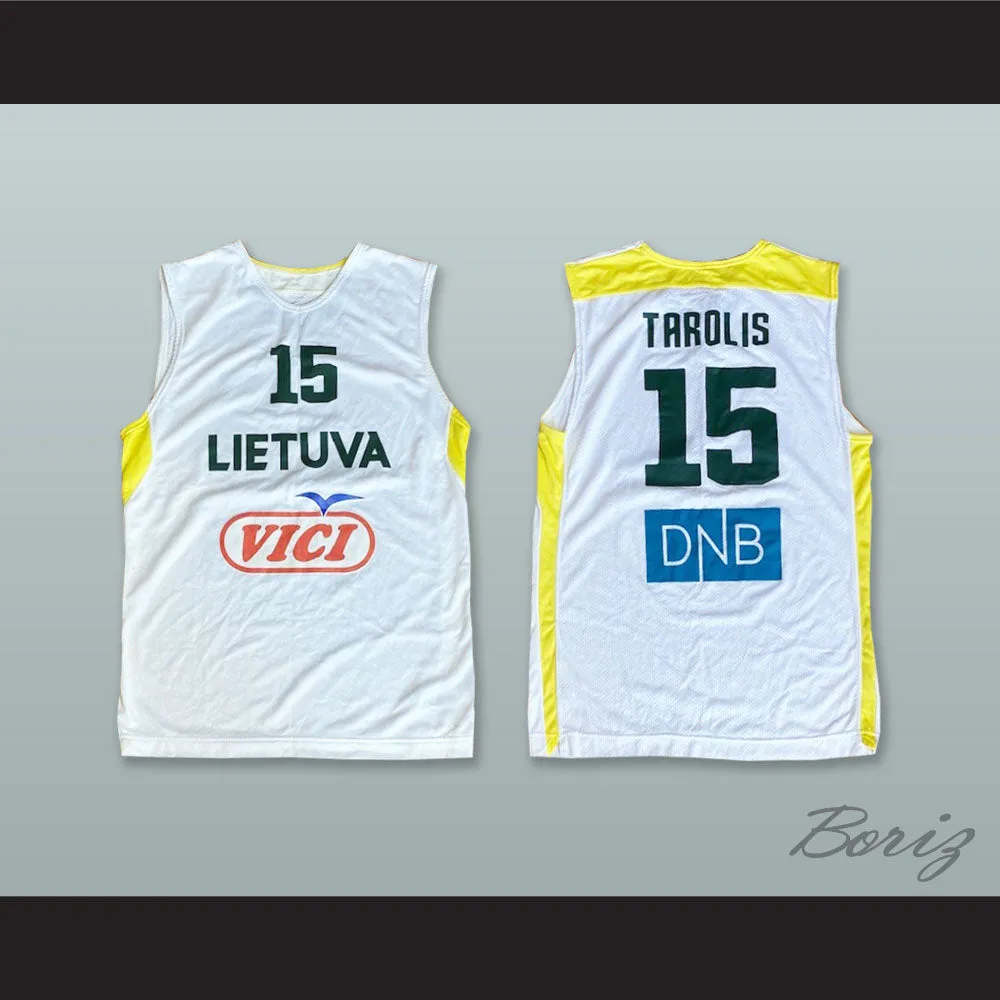 Donatas Tarolis 15 Lietuva Lithuania White Basketball Jersey