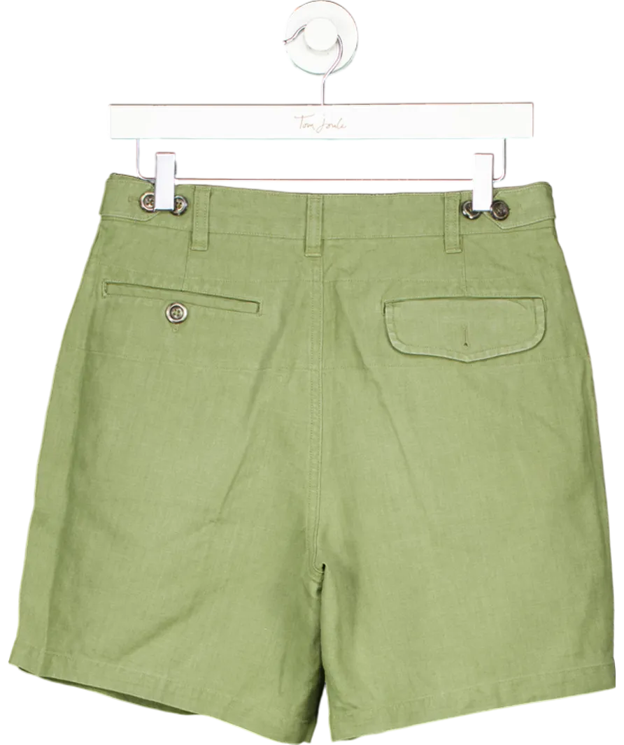 Drakes Green Single Pleat Linen Shorts W31