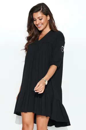 Draped Heart Neck Oversized Dress