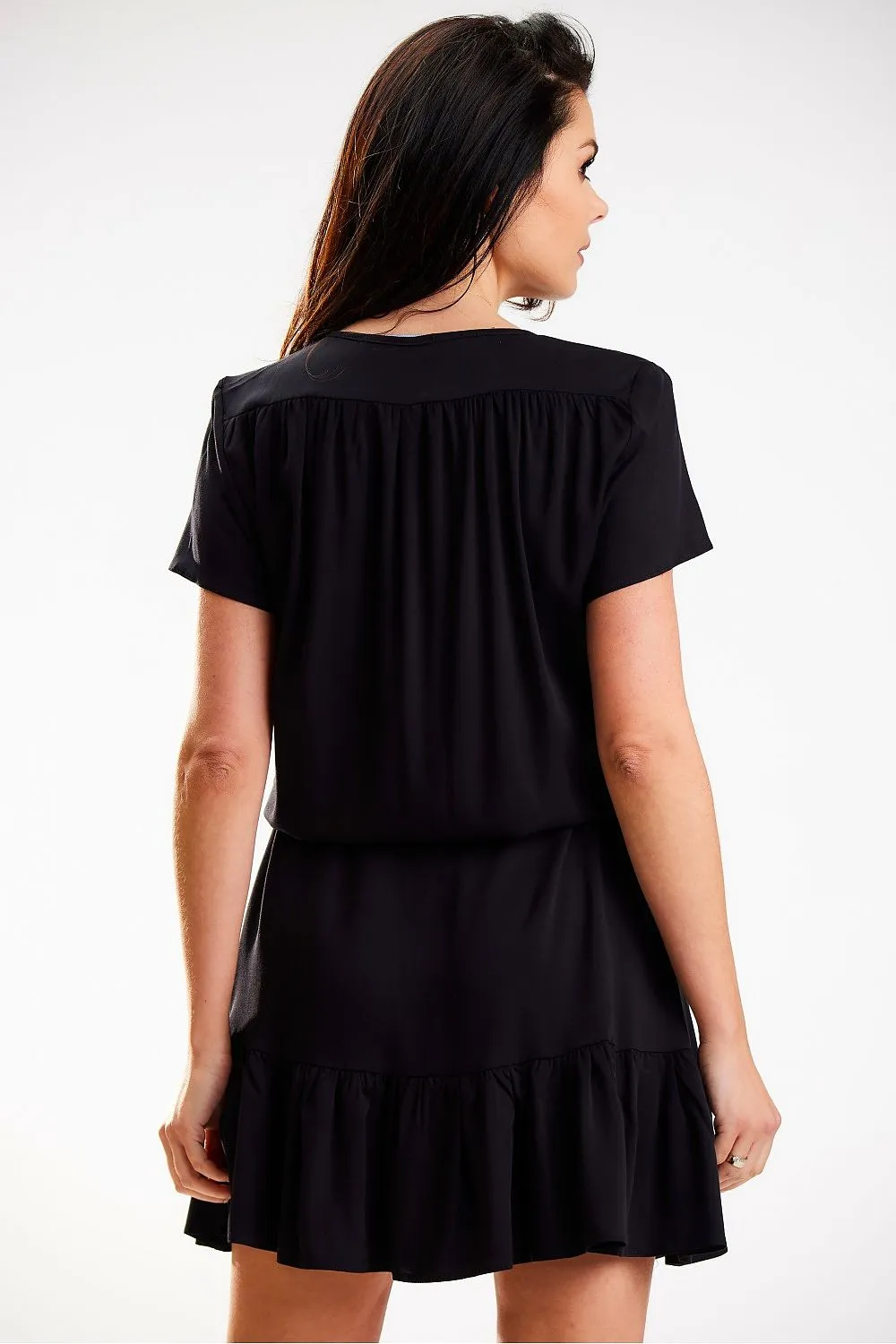 Draped Sleeve Chiffon Dress
