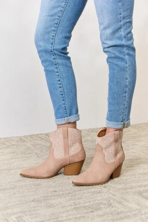 Eastly Rhinestone Ankle Cowgirl Booties