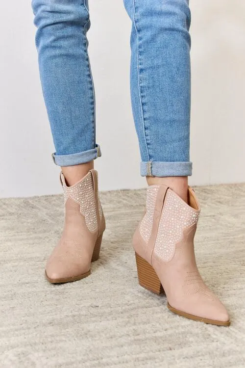Eastly Rhinestone Ankle Cowgirl Booties
