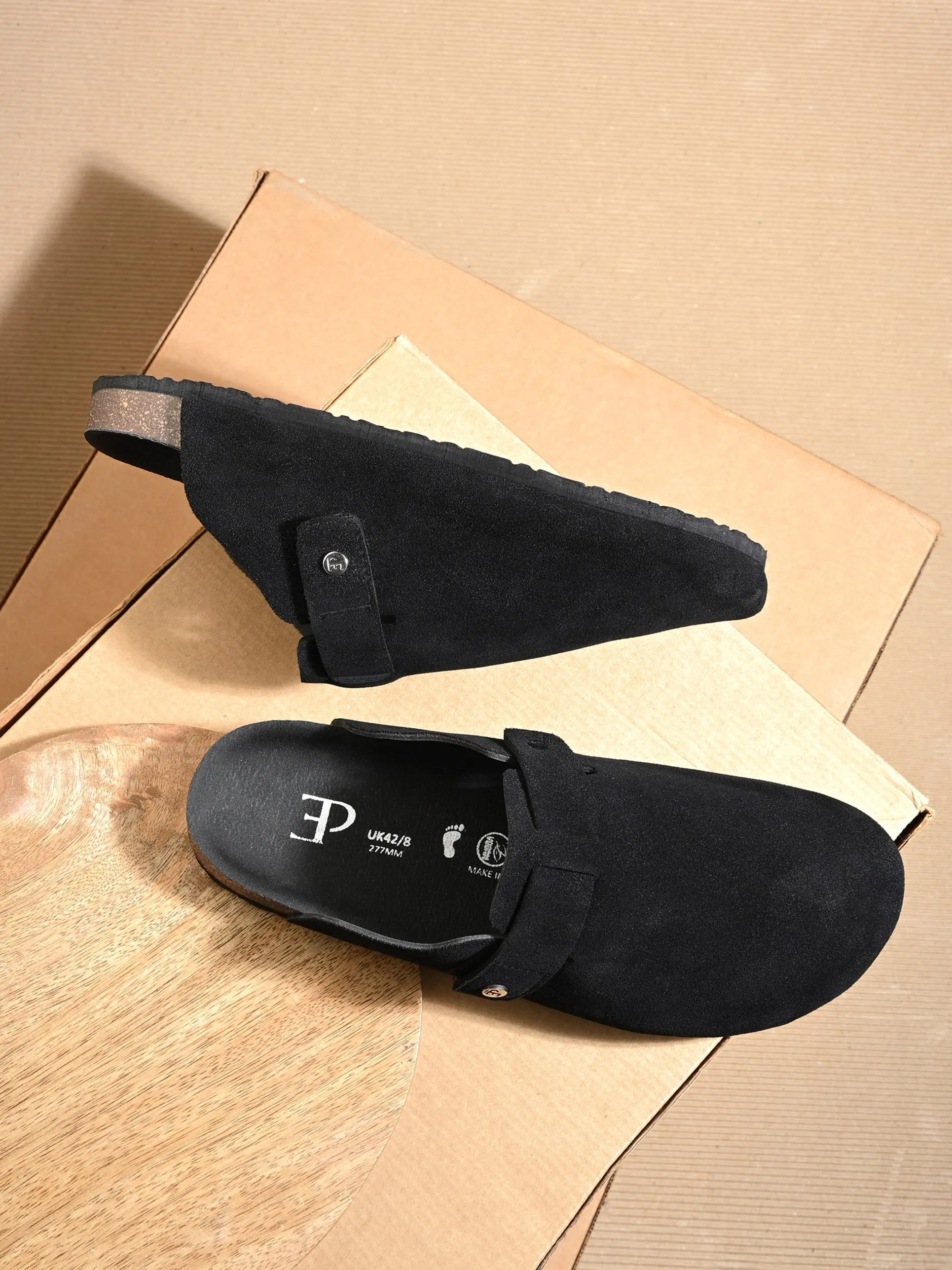 EL PASO Men Faux Leather Casual Slip On Sandals