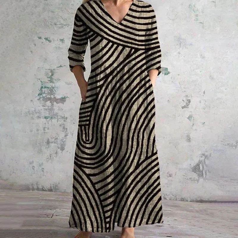 Elodie | Vintage Striped Maxi Dress