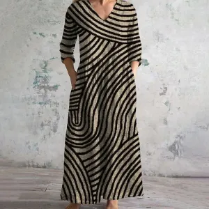 Elodie | Vintage Striped Maxi Dress