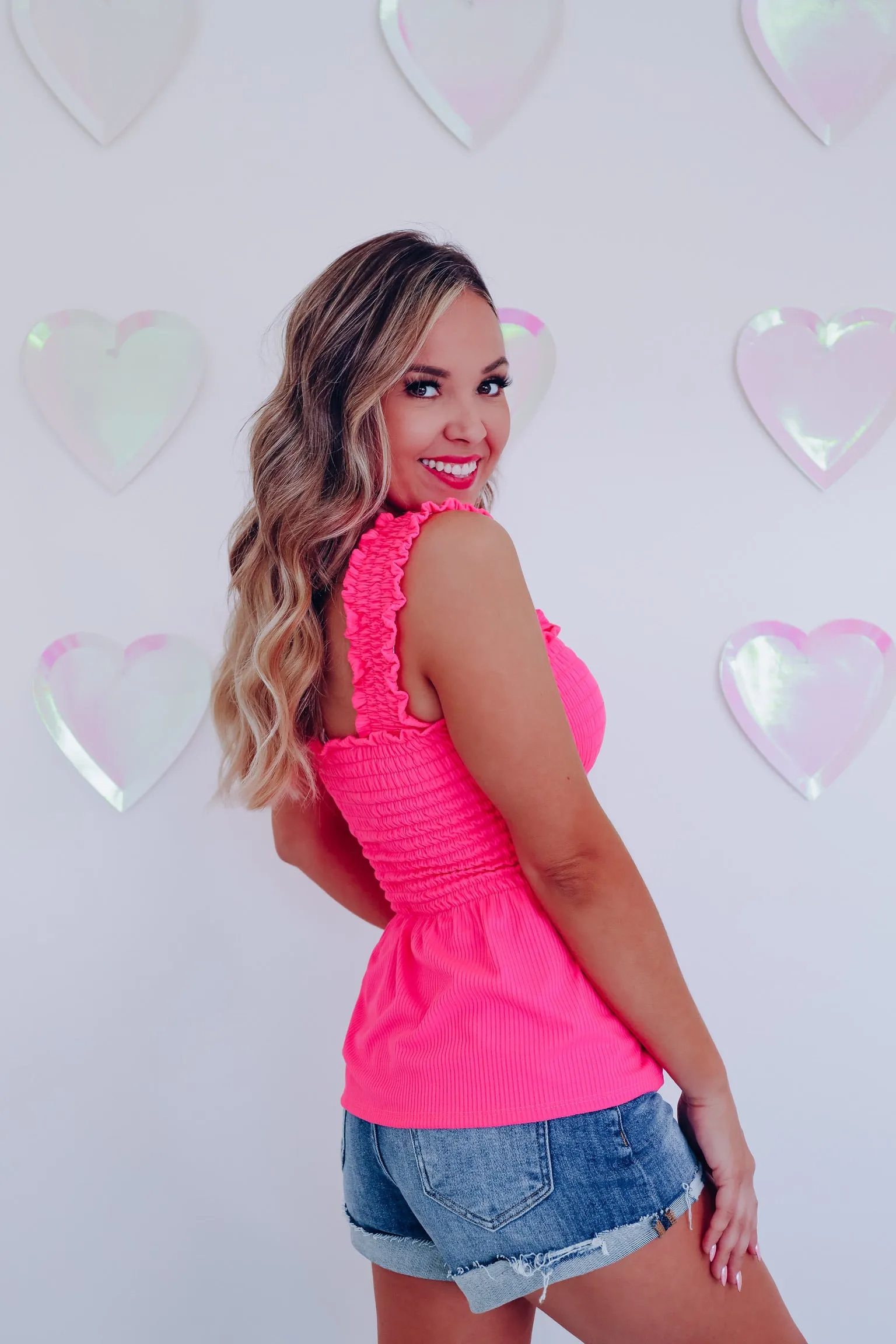 Endless Summer Smocked Peplum Top - Pink