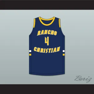 Evan Mobley 4 Rancho Christian School Eagles Navy Blue Basketball Jersey 4