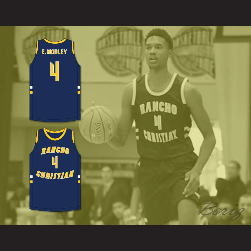 Evan Mobley 4 Rancho Christian School Eagles Navy Blue Basketball Jersey 4