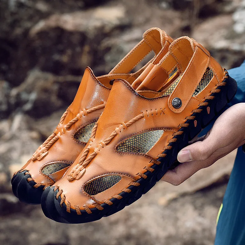 Fashion Simple Men's Casual Leather Sandals