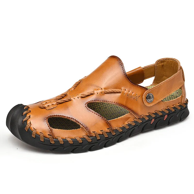 Fashion Simple Men's Casual Leather Sandals