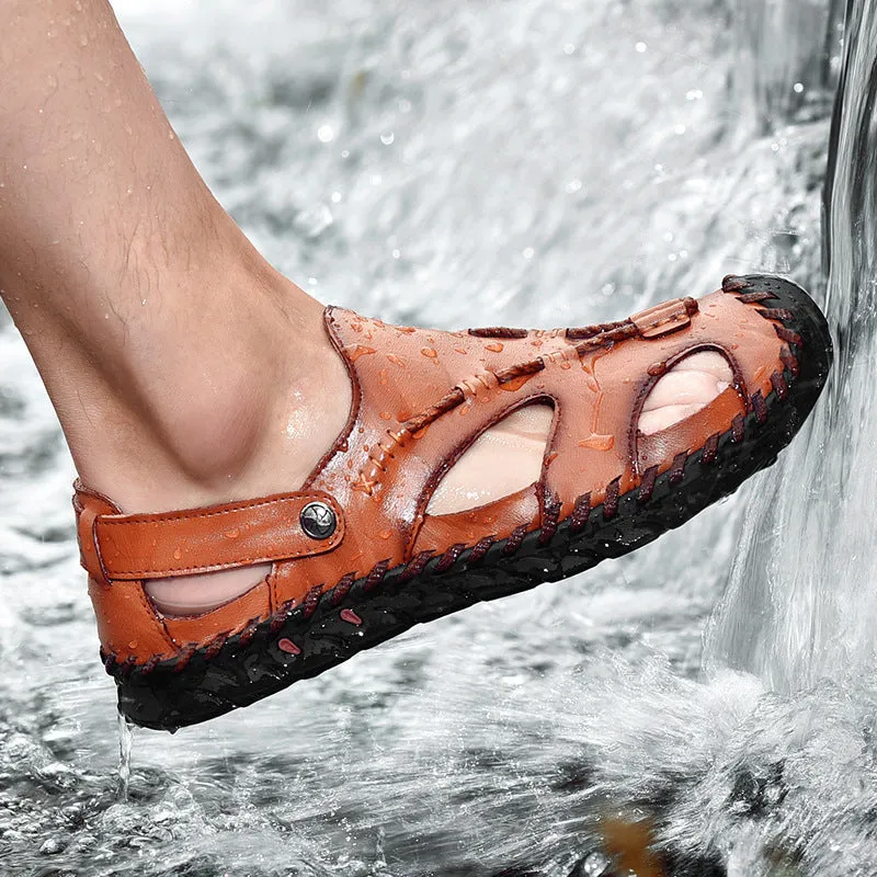 Fashion Simple Men's Casual Leather Sandals