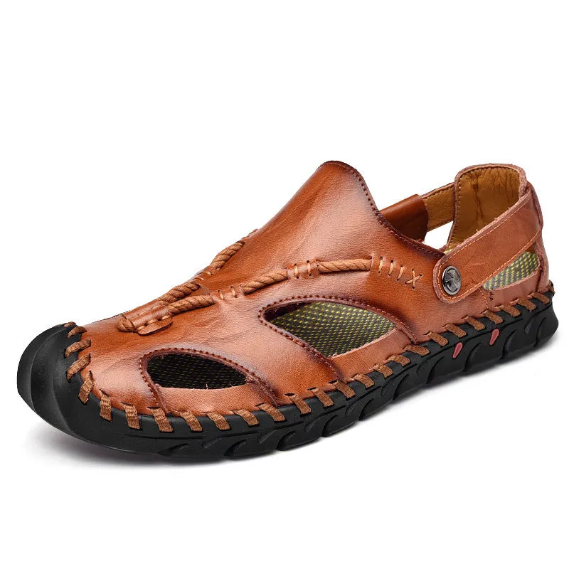 Fashion Simple Men's Casual Leather Sandals